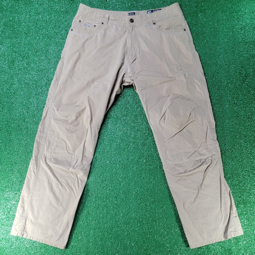 Kuhl Men’s 36x32 Revolvr Lean Pants Tan Beige Hiking Outdoors Vintage Patinadye